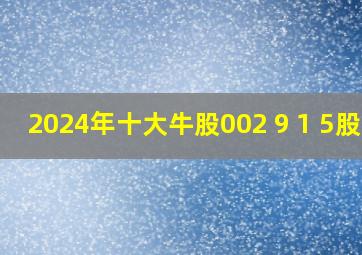 2024年十大牛股002 9 1 5股票